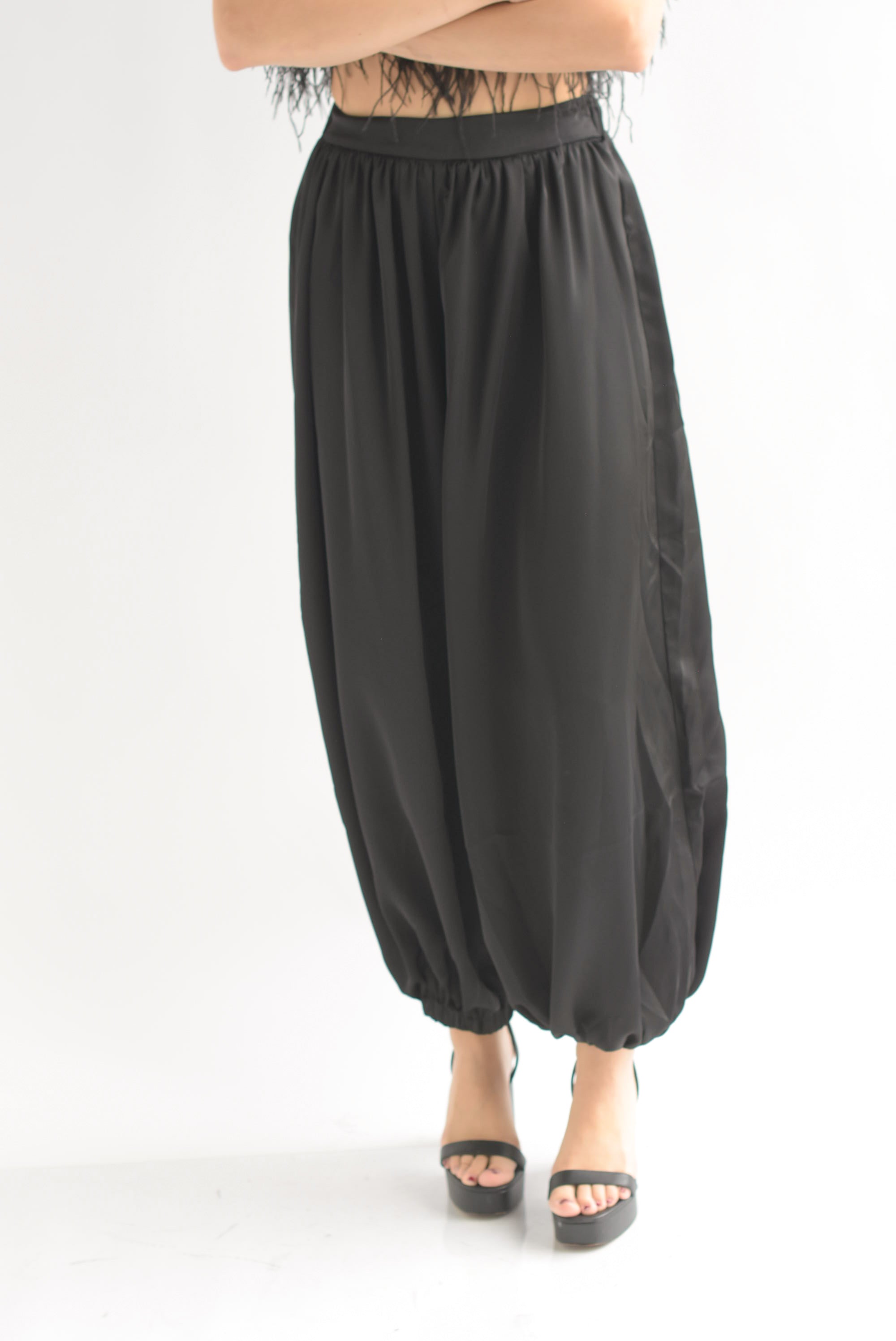 Pantalón globo satín pretina