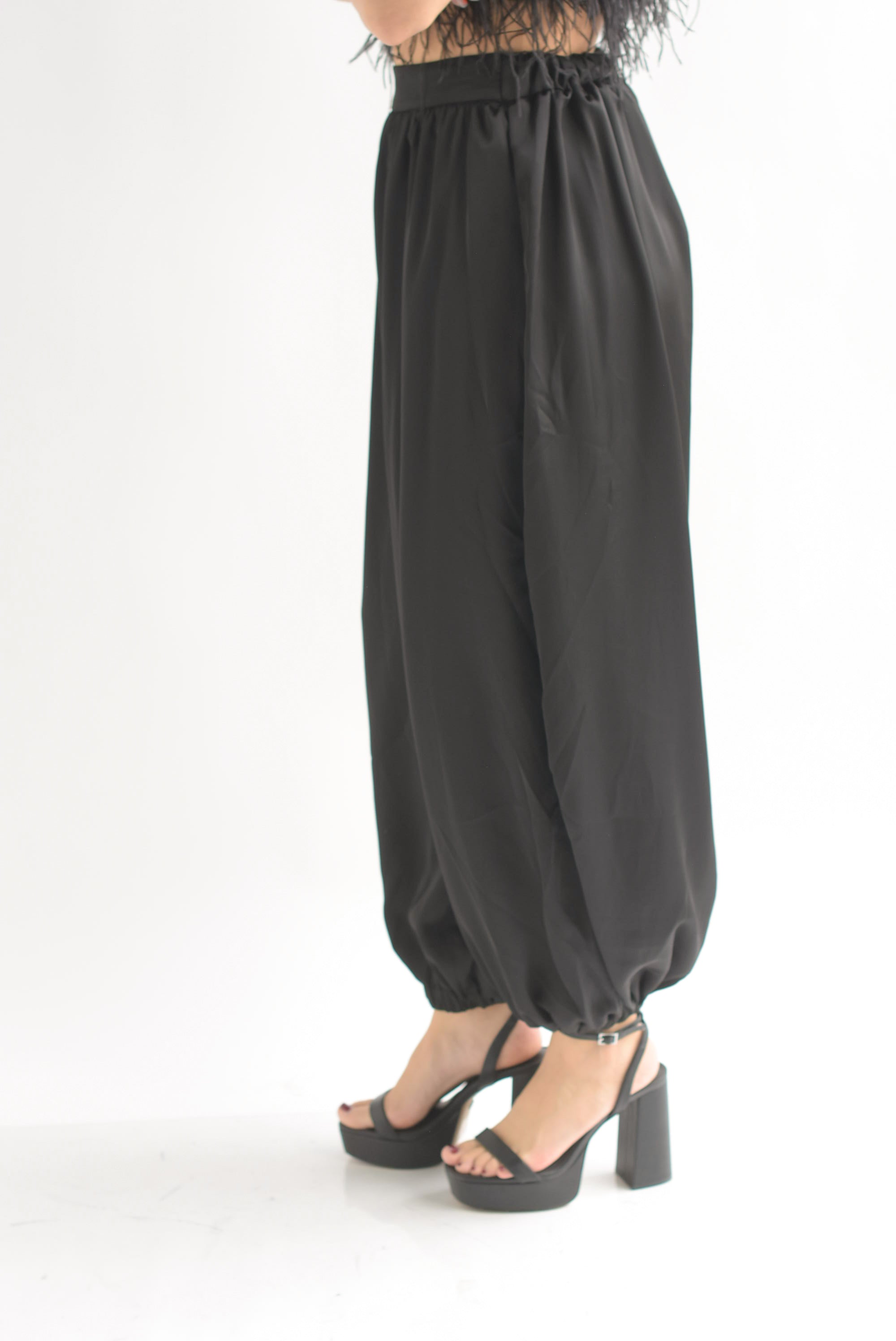 Pantalón globo satín pretina