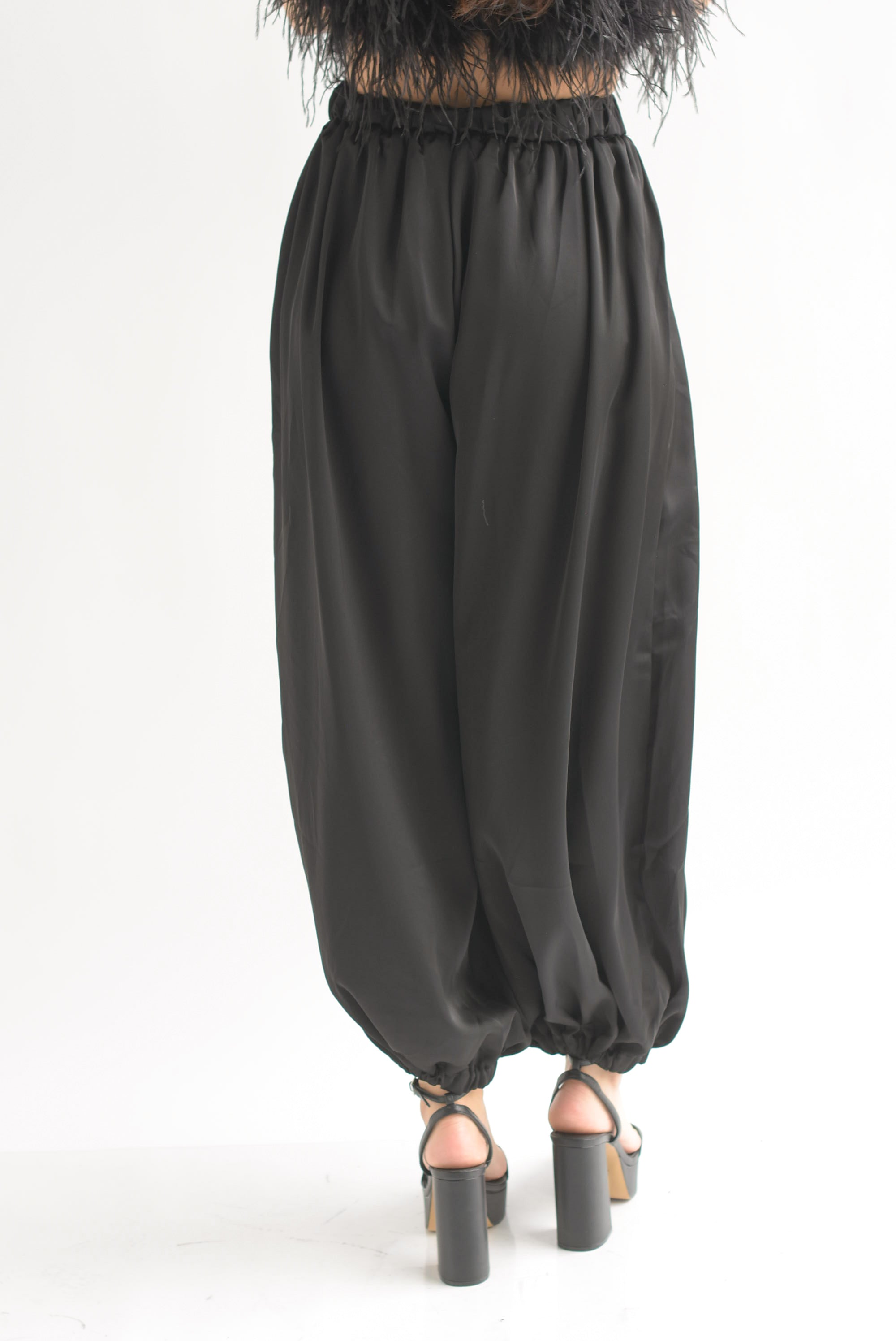 Pantalón globo satín pretina