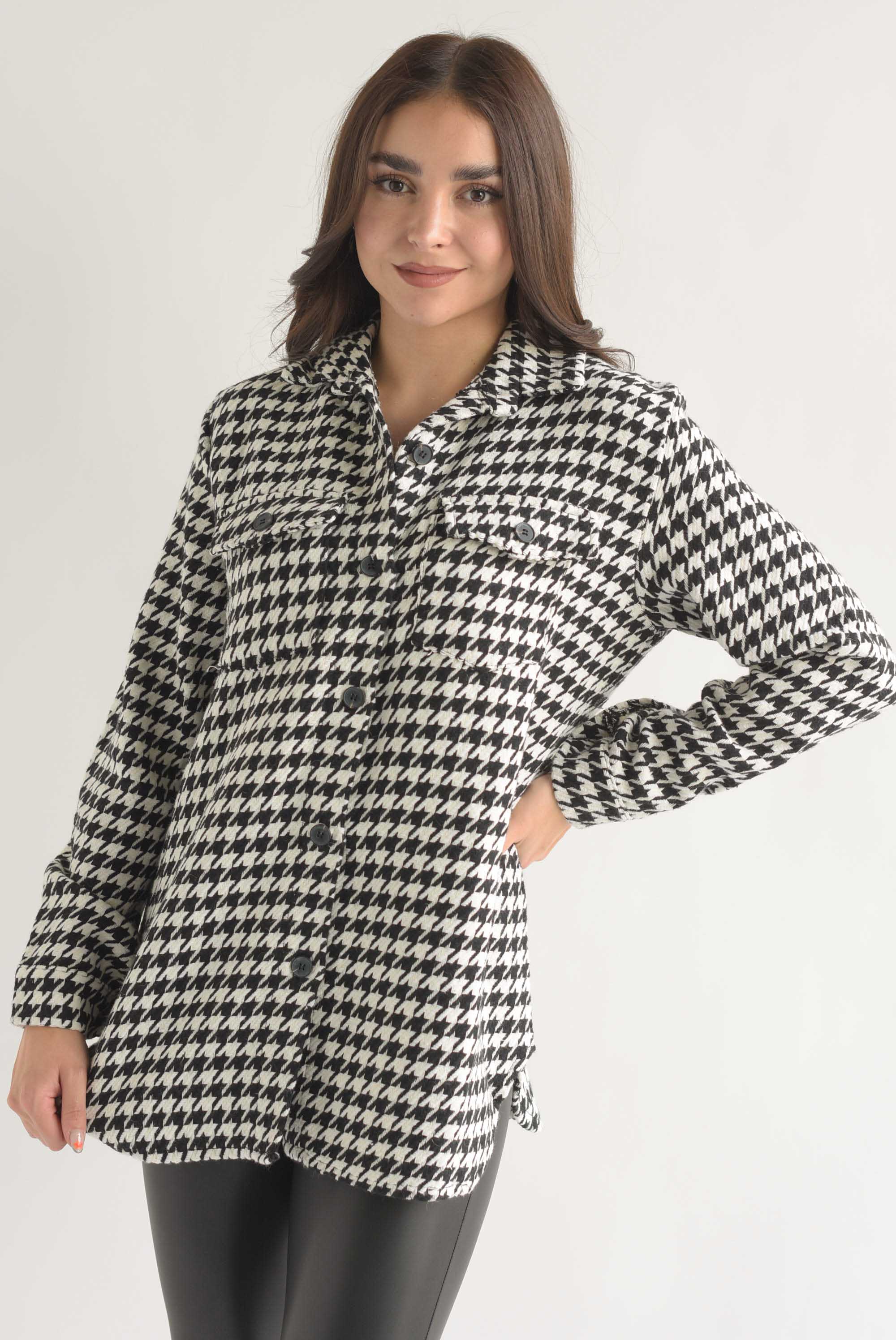 Shacket houndstooth