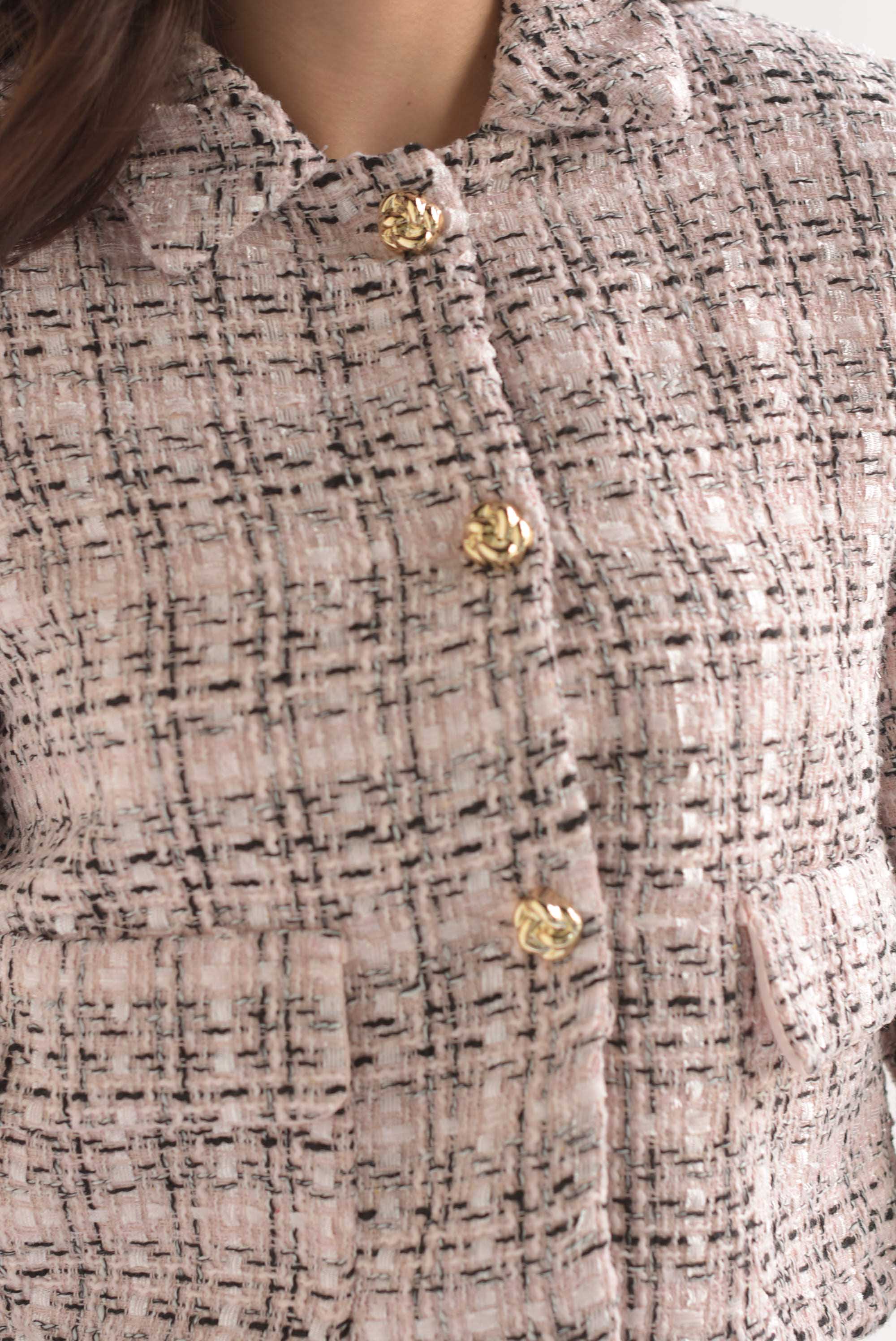 Set Short y Blazer tweed botón dorado