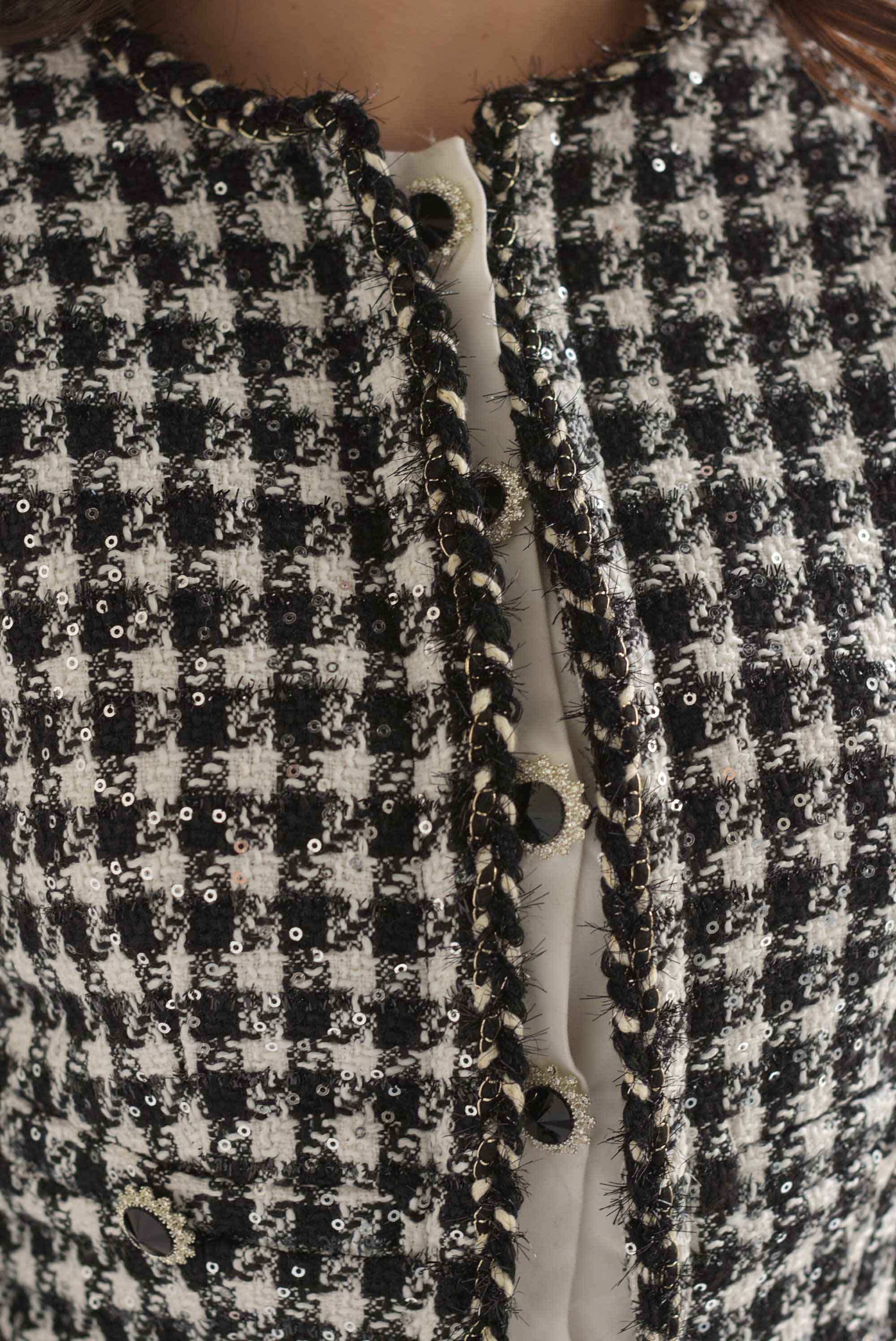 Set Short y Blazer puños tweed cuadros