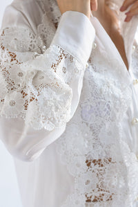 Fashion Styled Set Pantalón y Camisa tira bordada Blanco