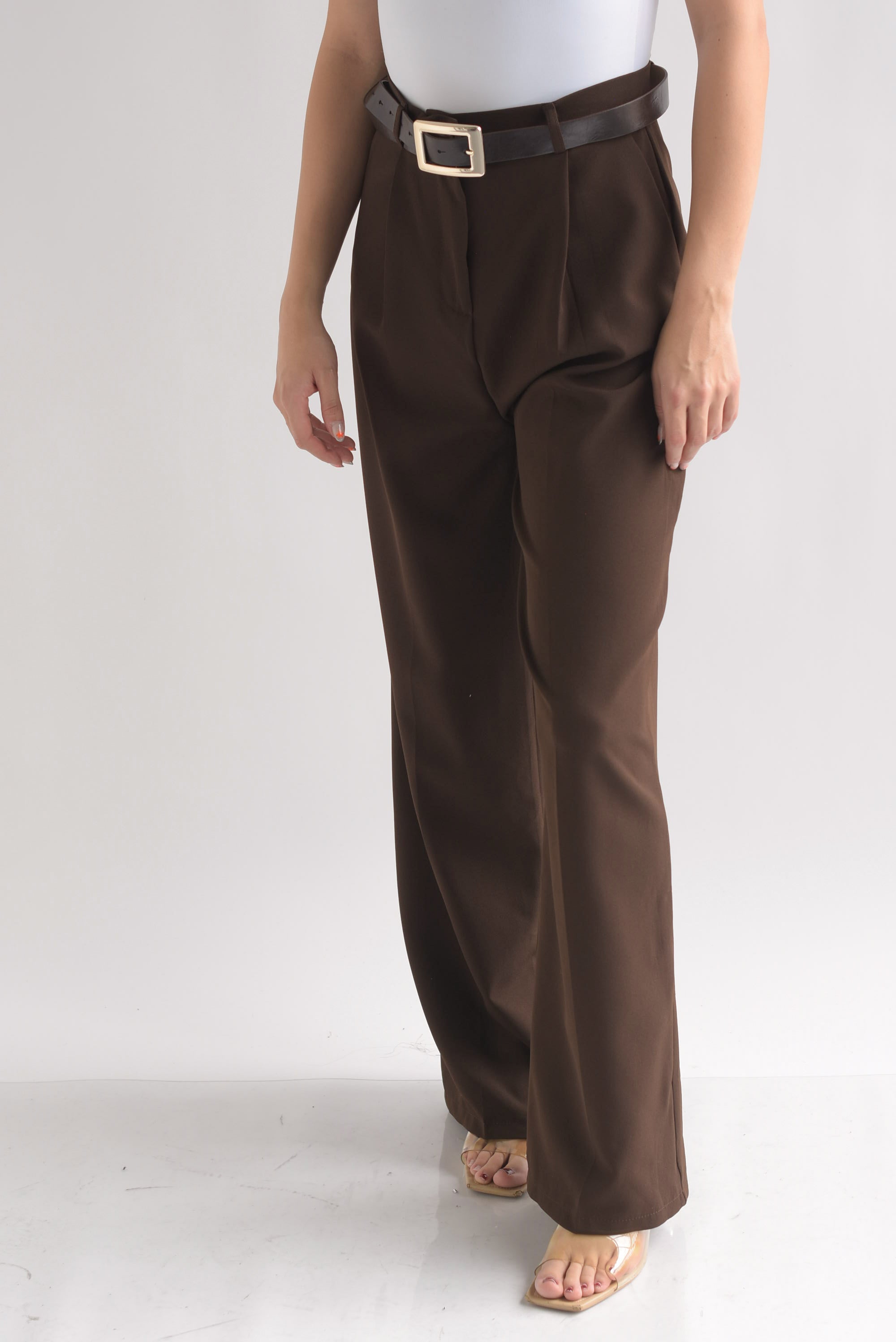 Pantalón de vestir pinzas y cinturón