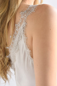 Fashion Styled Vestido largo lencero encaje Ivory