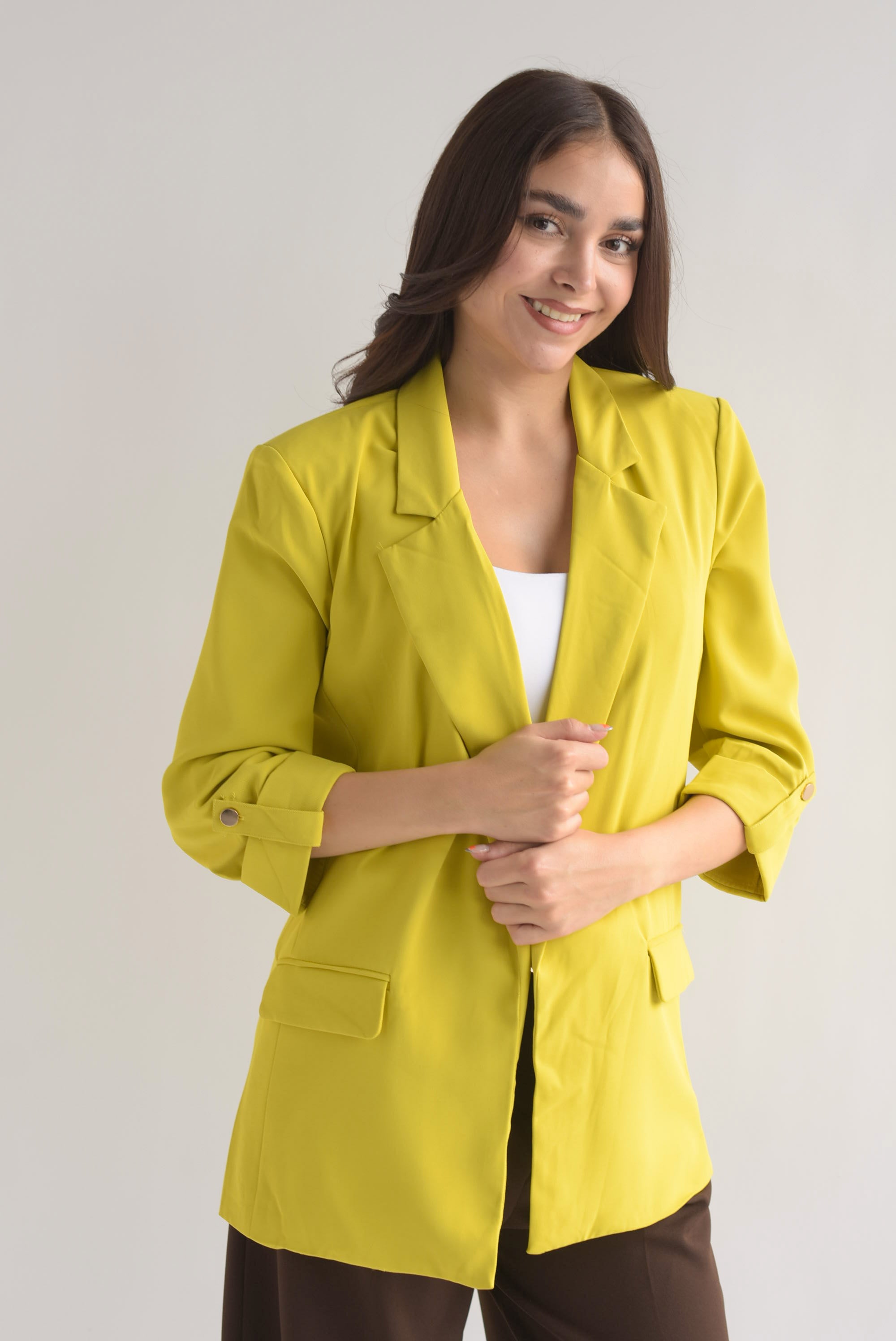 Blazer solapa manga 3/4 con botón