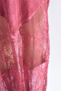 Fashion Styled Vestido largo lencero encaje Mauve