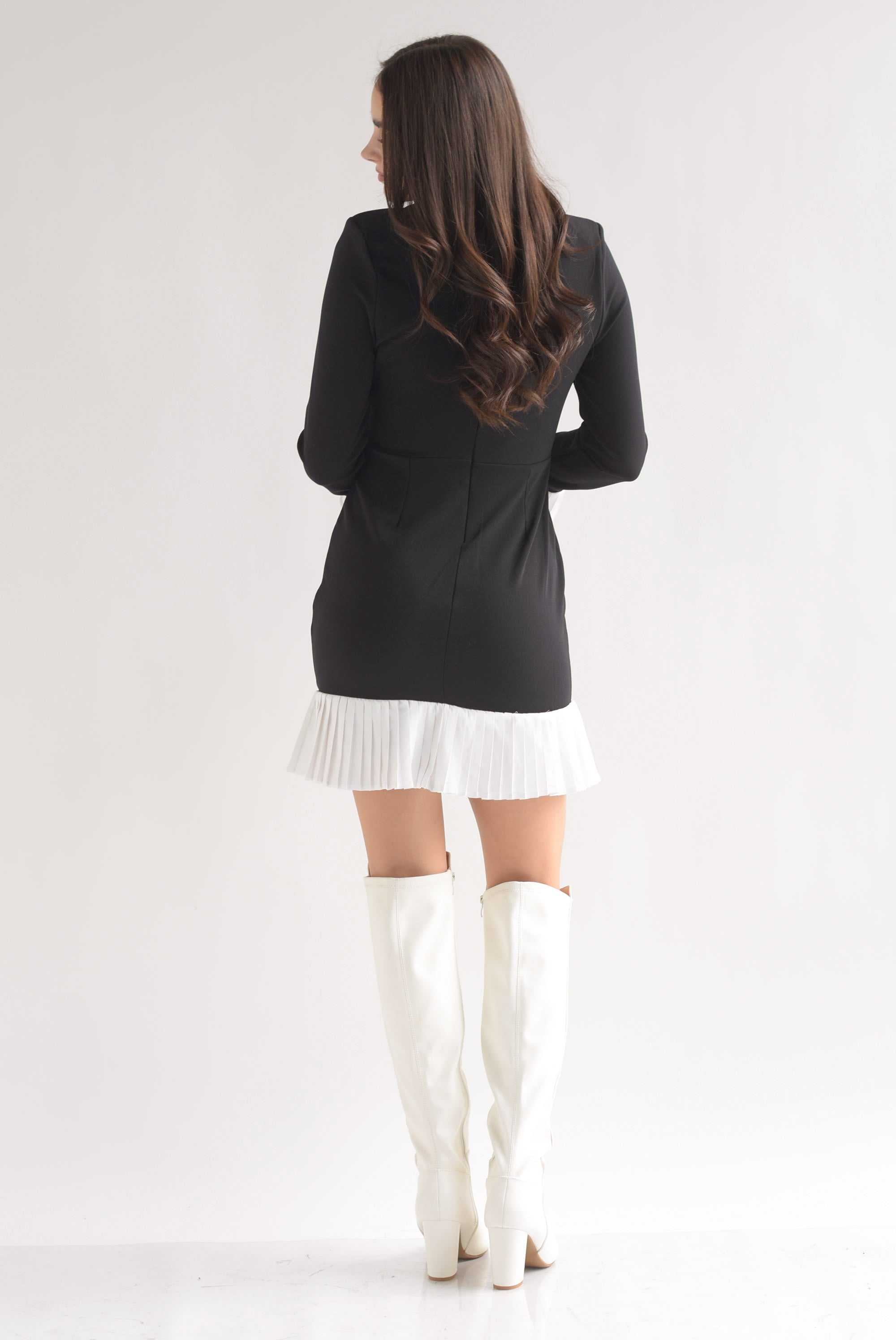 Vestido olán plisado blanco