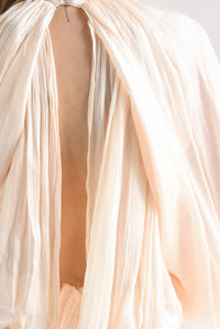 Fashion Styled Vestido largo drapeado talle largo Ivory