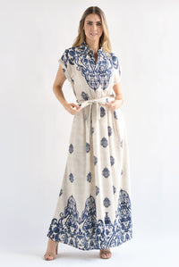 Fashion Styled Vestido largo paisley Crudo
