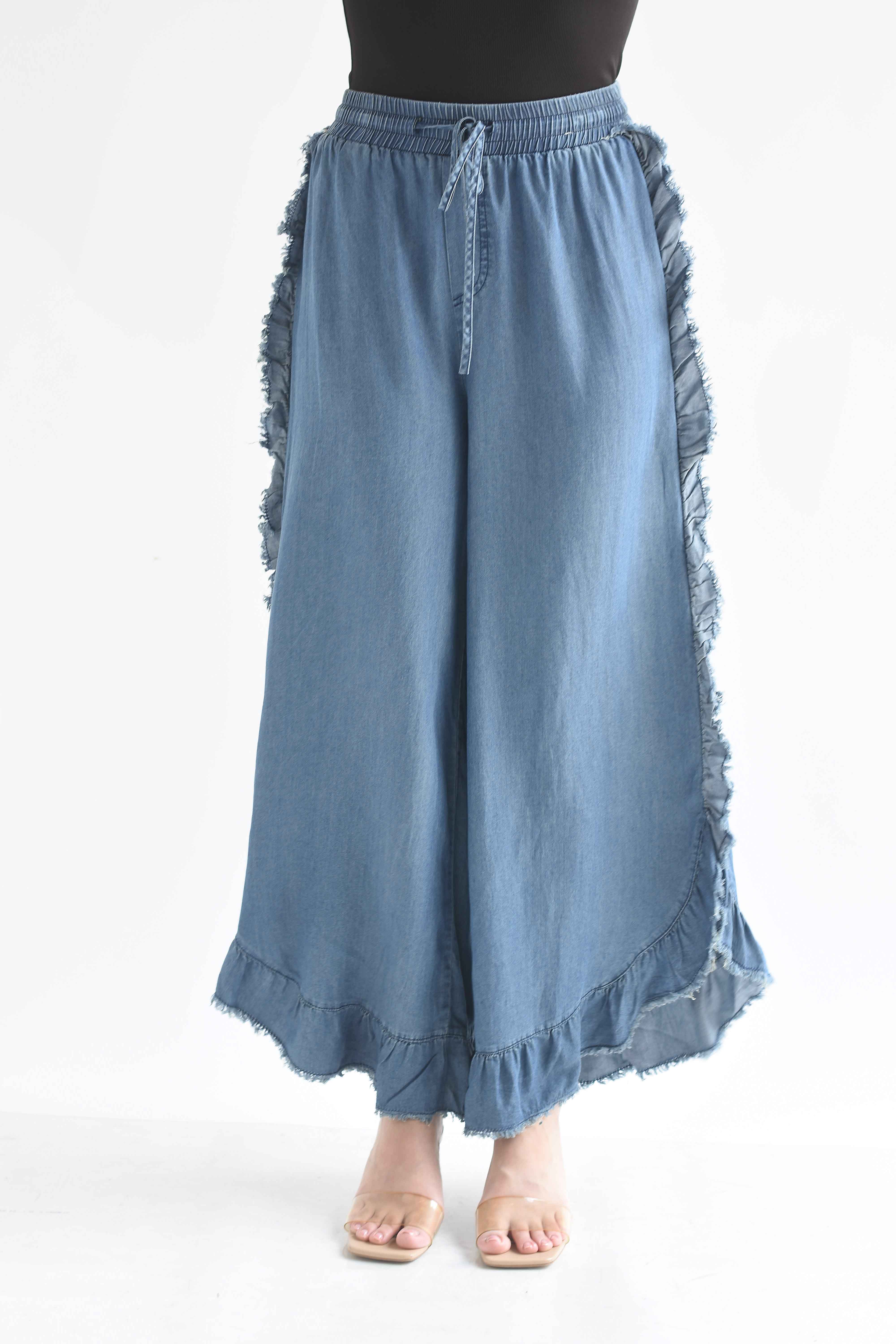 Pantalón Denim olán lateral