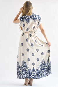 Fashion Styled Vestido largo paisley Crudo