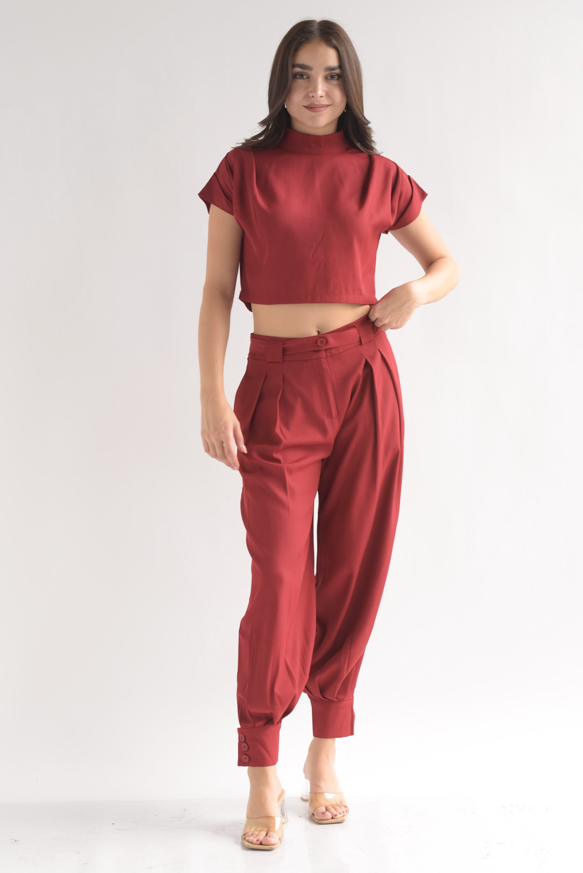 Set Pantalón globo y Blusa crop