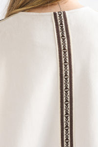 Fashion Styled Capa suede flecos tribal Ivory
