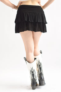 Fashion Styled Falda mini olanes pretina elástica Negro