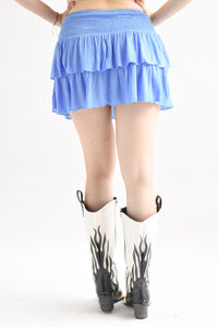 Fashion Styled Falda mini olanes pretina elástica Azul