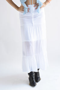 Fashion Styled Falda larga olanes pretina elástica Blanco