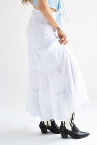 Fashion Styled Falda larga olanes pretina elástica Blanco
