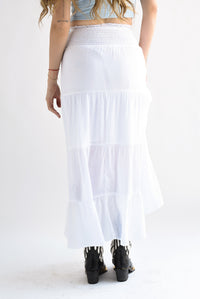 Fashion Styled Falda larga olanes pretina elástica Blanco