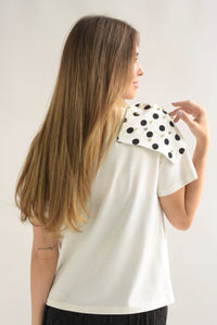 Fashion Styled T-Shirt moño polka dots Blanco