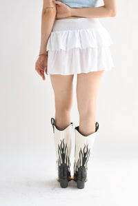 Fashion Styled Falda mini olanes pretina elástica Blanco