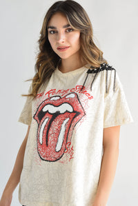 Fashion Styled T-Shirt Rolling Stones garabatos
