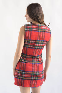 Fashion Styled Vestido cuadro escocés Rojo