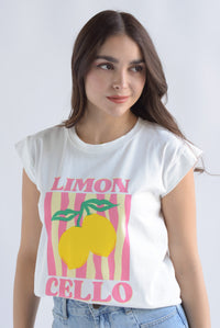 Fashion Styled T-shirt LIMONCELLO Blanco