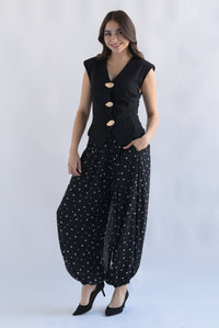 Fashion Styled PREVENTA Pantalón globo polka dots Negro