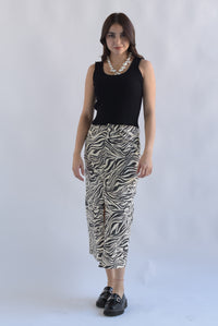 Fashion Styled Falda midi denim Zebra