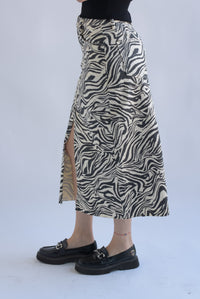 Fashion Styled Falda midi denim Zebra