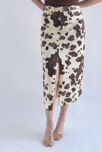 Fashion Styled Falda midi denim Cow