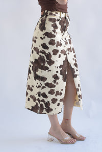 Fashion Styled Falda midi denim Cow