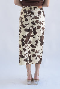 Fashion Styled Falda midi denim Cow