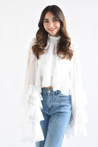 Fashion Styled Blusa olanes gasa Blanco