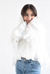 Fashion Styled Blusa olanes gasa Blanco
