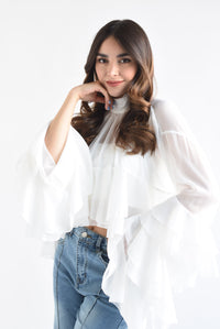 Fashion Styled Blusa olanes gasa Blanco