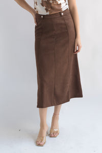 Fashion Styled Falda suede corte A Espresso
