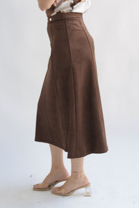 Fashion Styled Falda suede corte A Espresso