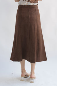 Fashion Styled Falda suede corte A Espresso