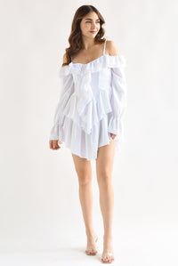 Fashion Styled Vestido corto olanes Blanco