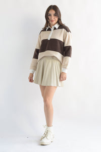 Fashion Styled Blusa polo franjas Espresso & Ivory