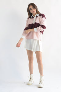 Fashion Styled Blusa polo franjas Vino & Rosa
