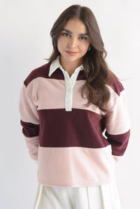 Fashion Styled Blusa polo franjas Vino & Rosa
