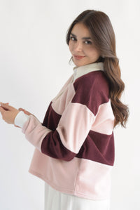 Fashion Styled Blusa polo franjas Vino & Rosa