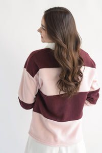 Fashion Styled Blusa polo franjas Vino & Rosa