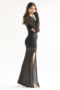 Fashion Styled Set Vestido encaje y T-Shirt Negro