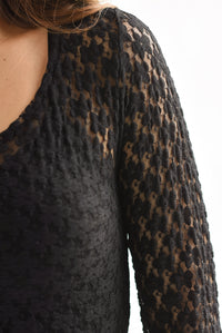 Fashion Styled Set Vestido encaje y T-Shirt Negro