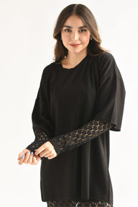 Fashion Styled Set Vestido encaje y T-Shirt Negro