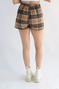 Fashion Styled Skort cuadros franela Café